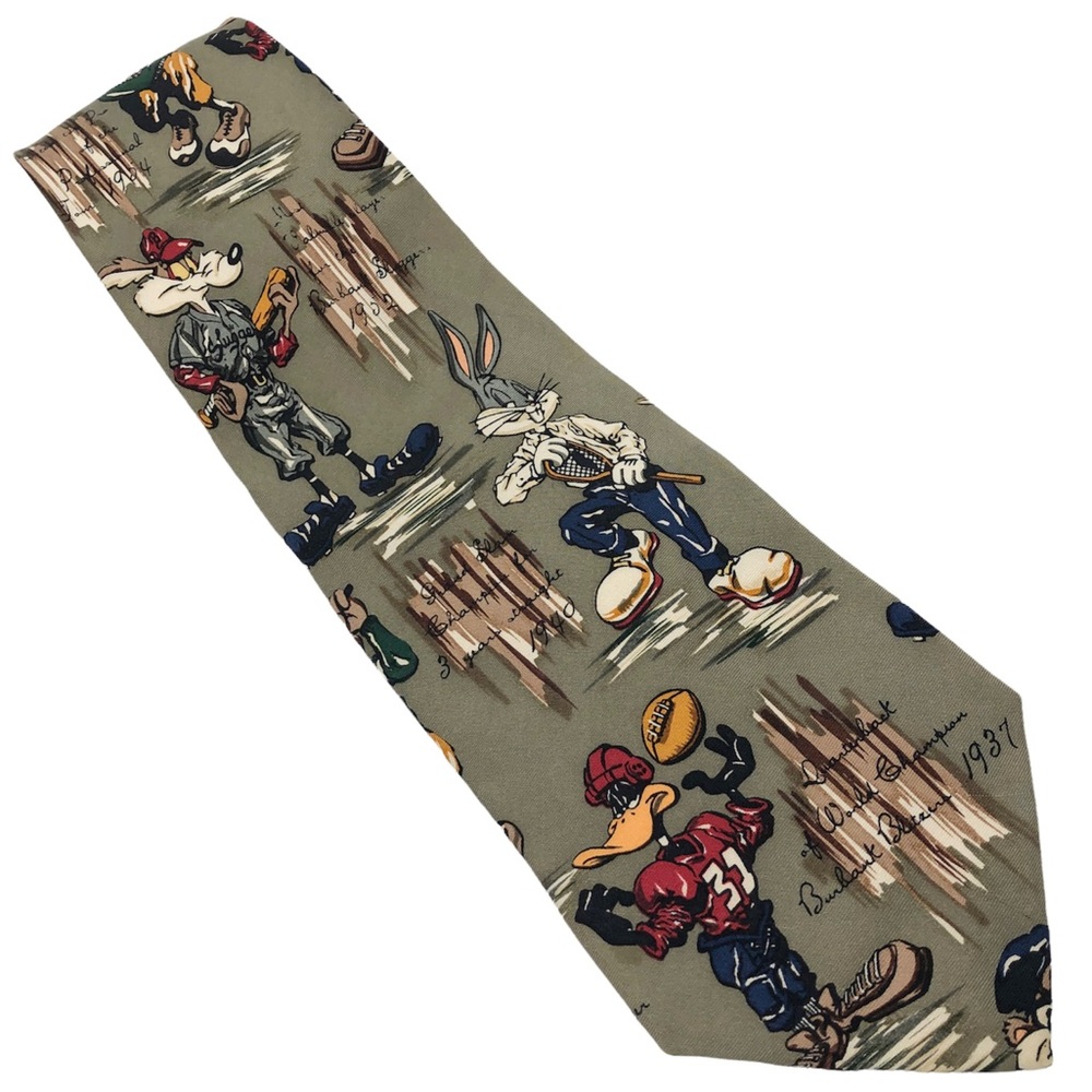 Vintage Looney Tunes Cartoon Silk Tie
